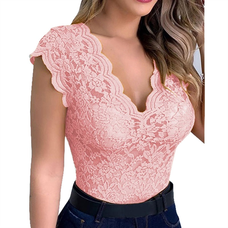Lily - Kanten Bloemen Top