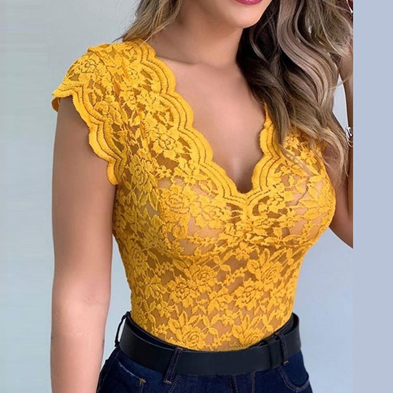 Lily - Kanten Bloemen Top