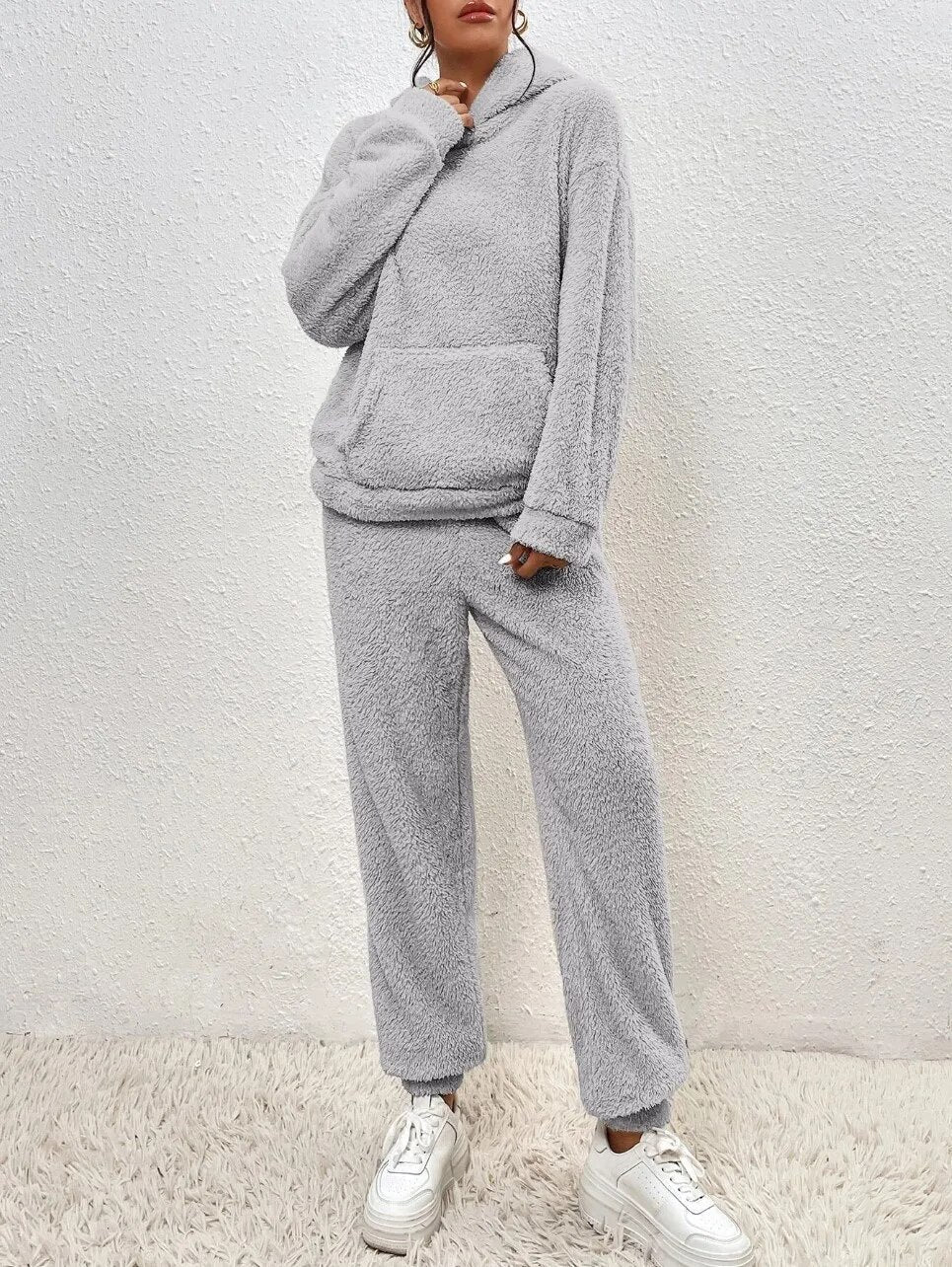CloudLounge™ – Fleece Loungewear Set met Hoodie voor Dames