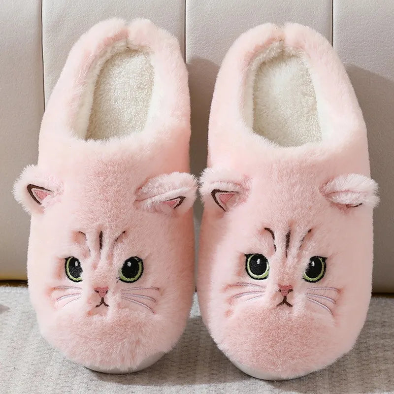 PawPlush™ – Fluffy Kattenpantoffels met Oortjes en Borduurwerk