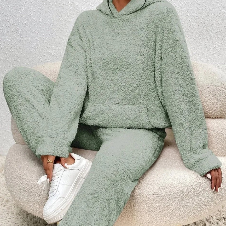 CloudLounge™ – Fleece Loungewear Set met Hoodie voor Dames