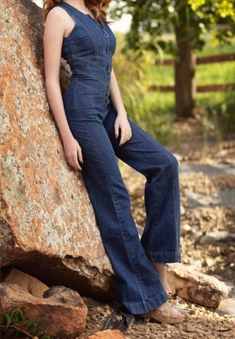 Kira - Denim Jumpsuit met Open Rug