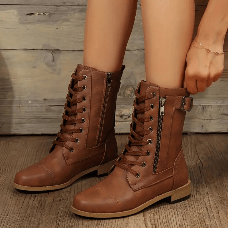 Diana - Veterboots met lage hak