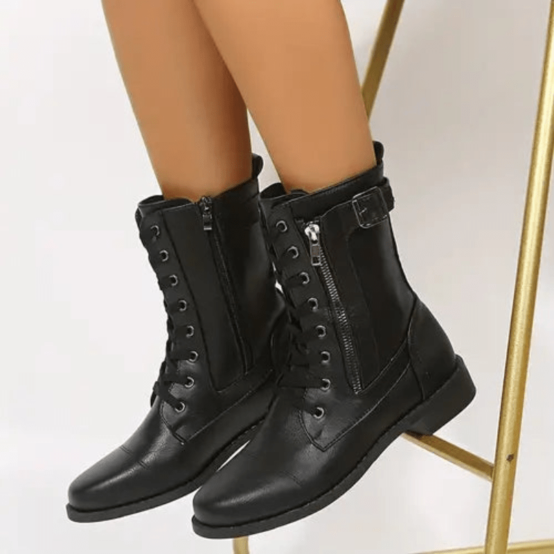 Diana - Veterboots met lage hak