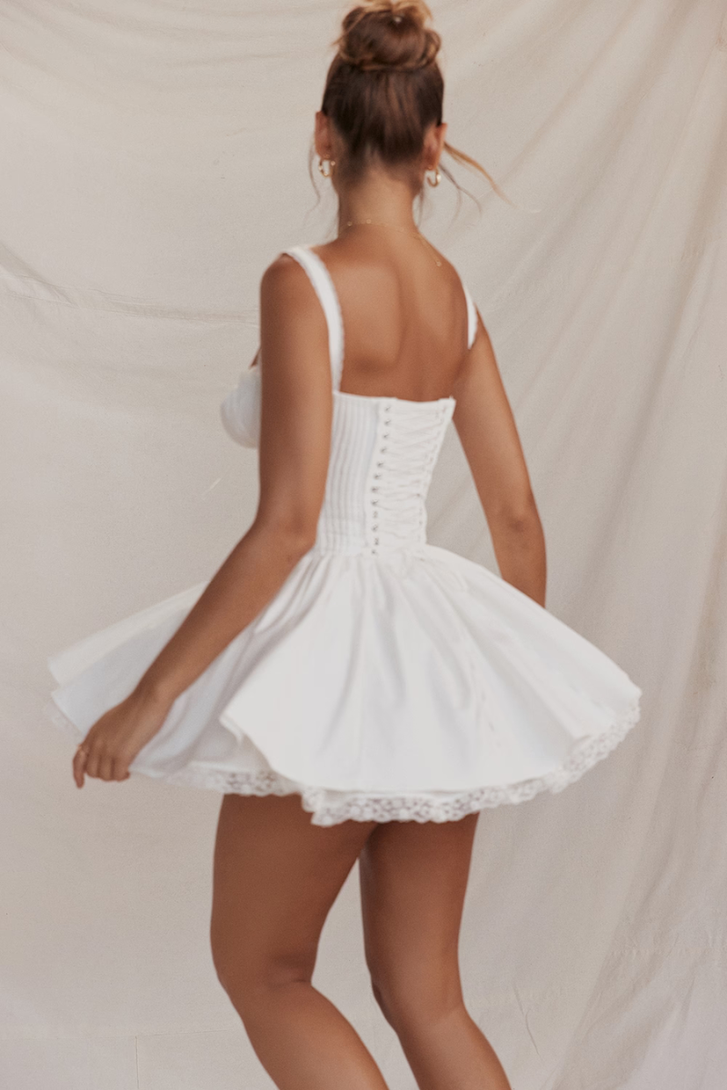 Annabel – Sexy Kanten Korset Mini Jurk voor Vrouwen