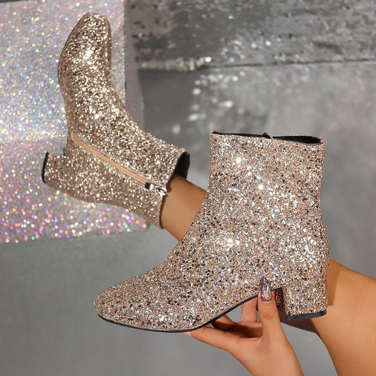 SparkleQueen™ – Glitter Enkellaarsjes