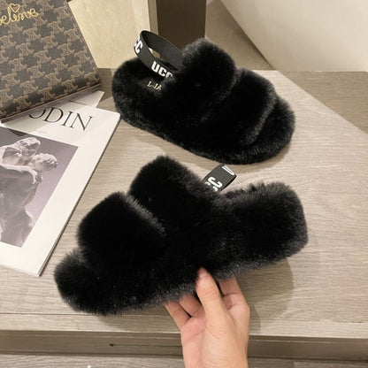 FurStep™ – Fluffy Pantoffels met Elastische Hakband