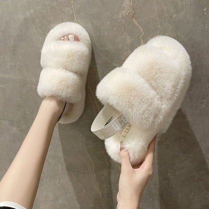 FurStep™ – Fluffy Pantoffels met Elastische Hakband