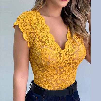 Lily - Kanten Bloemen Top