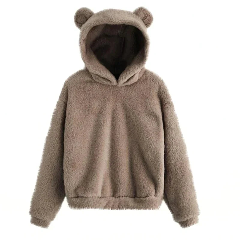 BearFleece™ – Teddy Hoodie met Oortjes voor Dames