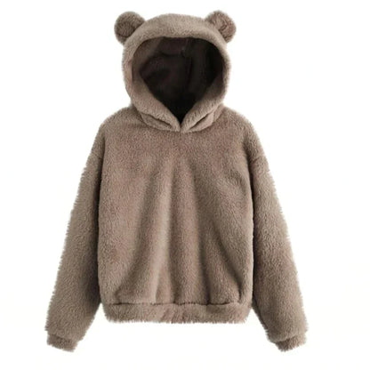 BearFleece™ – Teddy Hoodie met Oortjes voor Dames