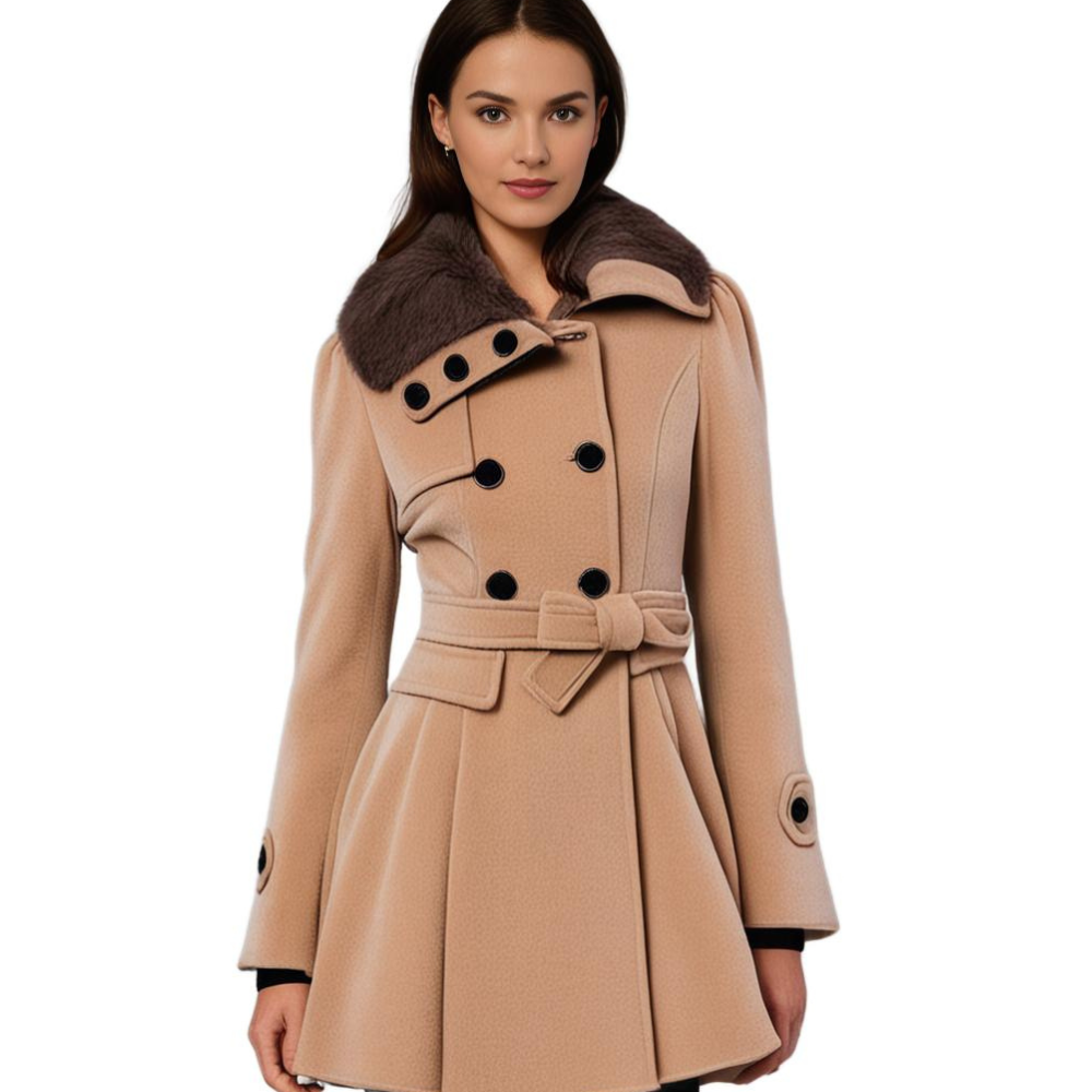 Ivory - Warme en lange winterjas voor dames