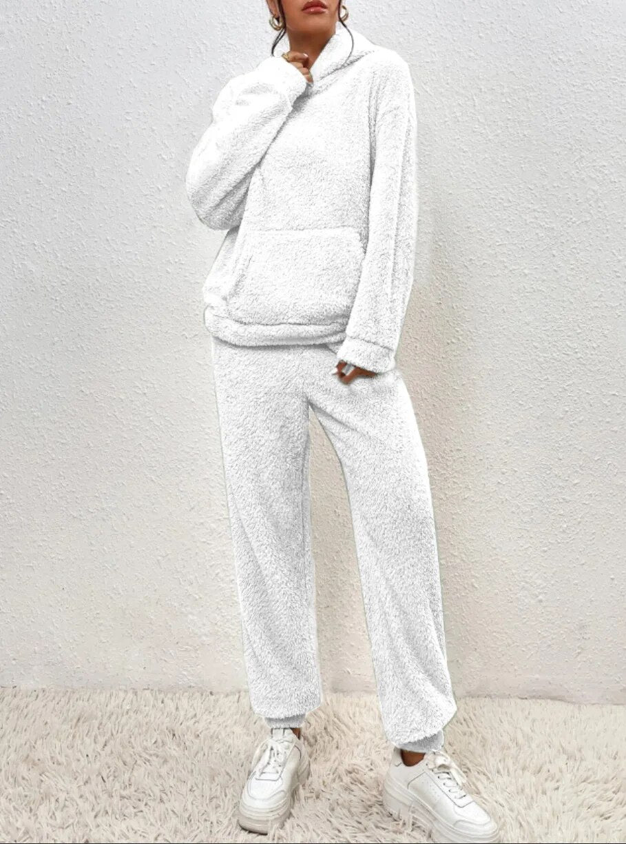 CloudLounge™ – Fleece Loungewear Set met Hoodie voor Dames