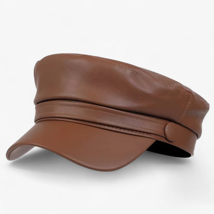 Wendy - Flat Cap | PU Lederen Hoed