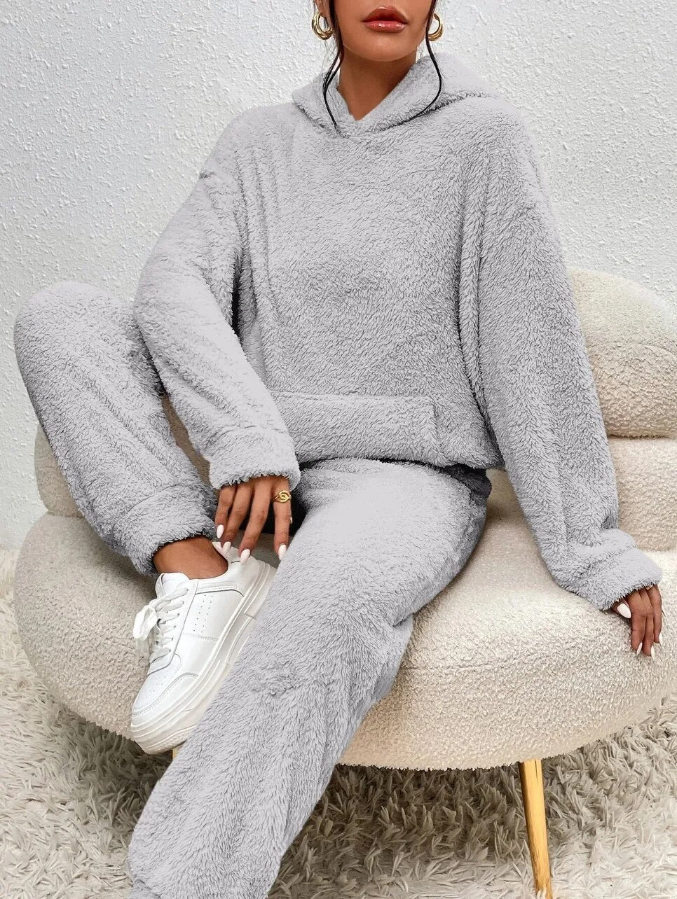 CloudLounge™ – Fleece Loungewear Set met Hoodie voor Dames