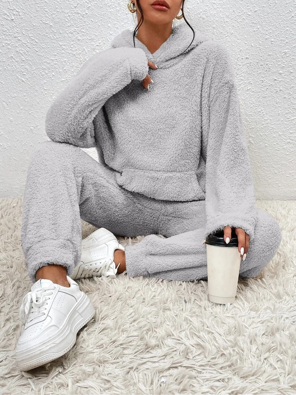 CloudLounge™ – Fleece Loungewear Set met Hoodie voor Dames
