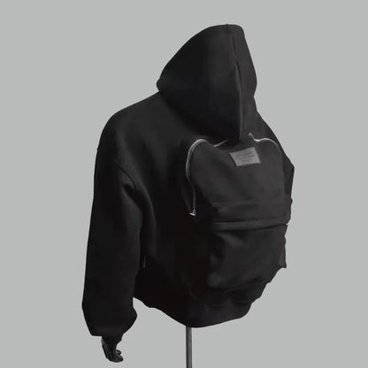 CarryHood™ – Hoodie met Ingebouwde Rugzak en Ritssluiting