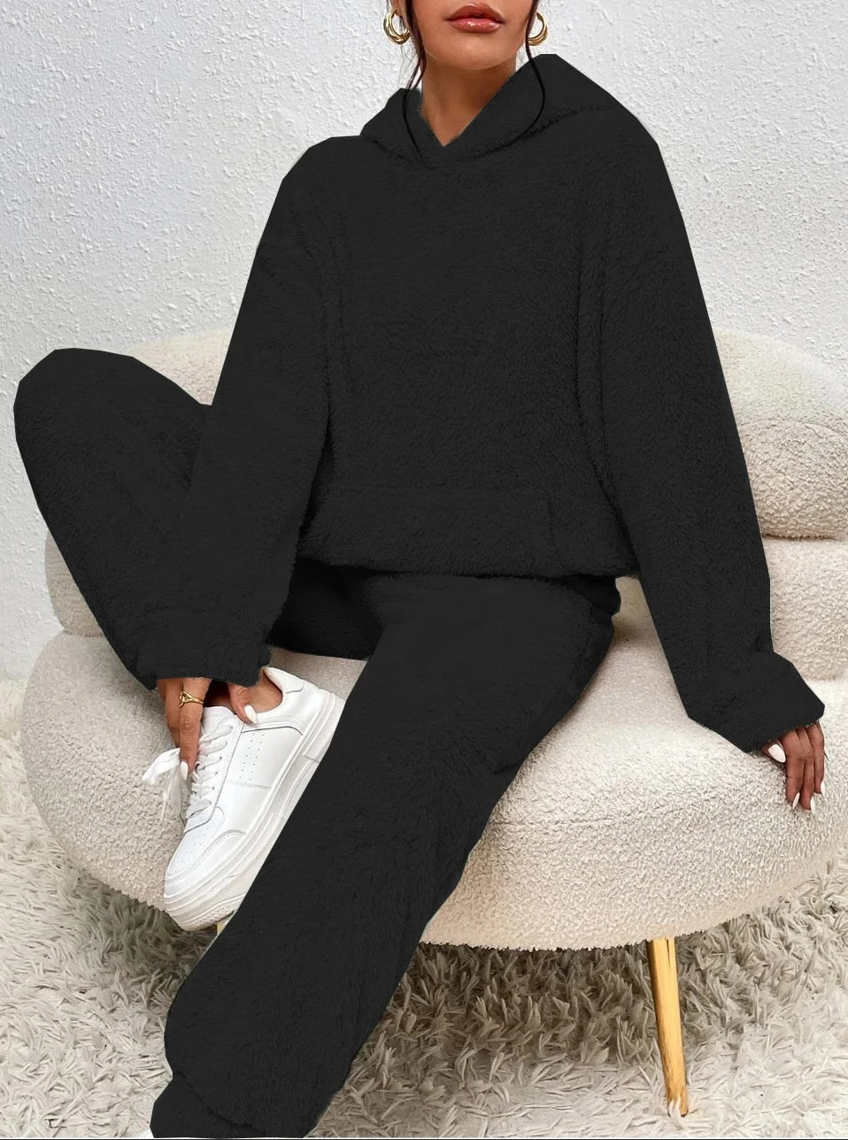 CloudLounge™ – Fleece Loungewear Set met Hoodie voor Dames