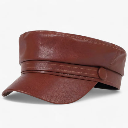 Wendy - Flat Cap | PU Lederen Hoed