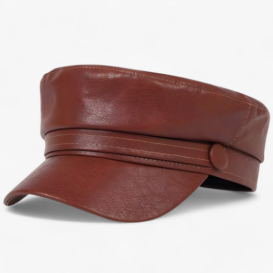 Wendy - Flat Cap | PU Lederen Hoed