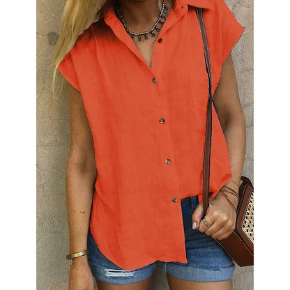 Linde - Mouwloos Linnen Blouse