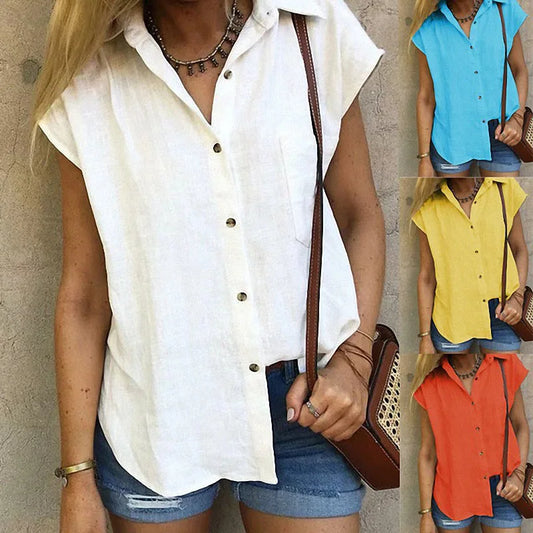 Linde - Mouwloos Linnen Blouse