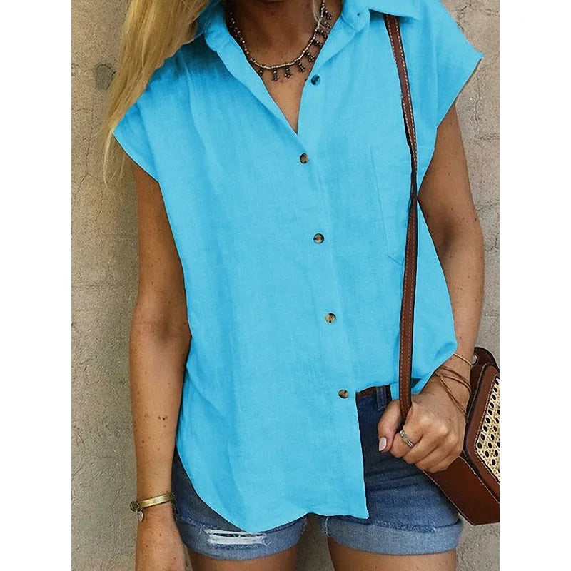 Linde - Mouwloos Linnen Blouse