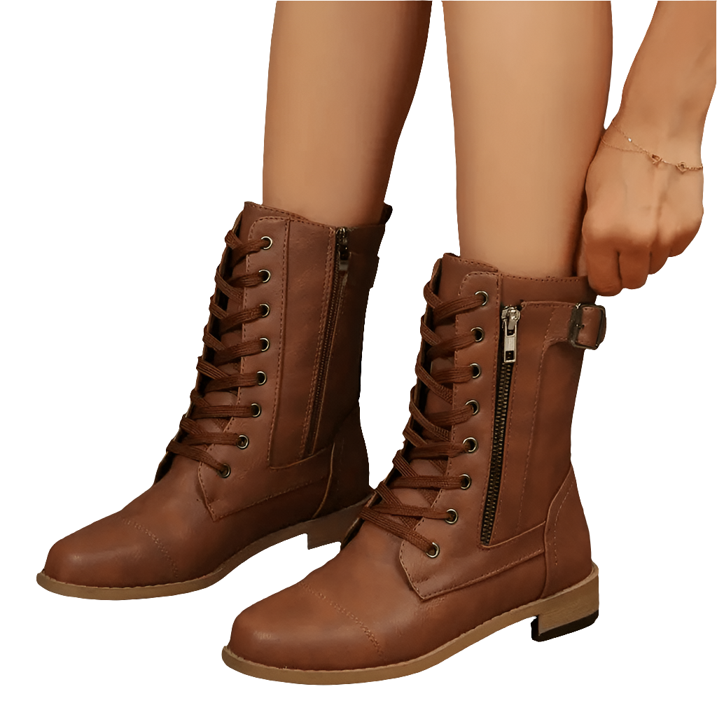 Diana - Veterboots met lage hak