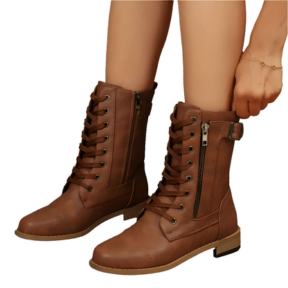 Diana - Veterboots met lage hak