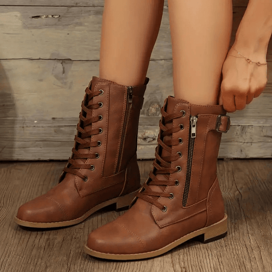 Diana - Veterboots met lage hak