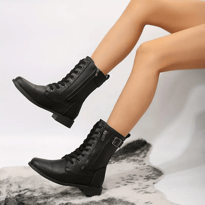 Diana - Veterboots met lage hak