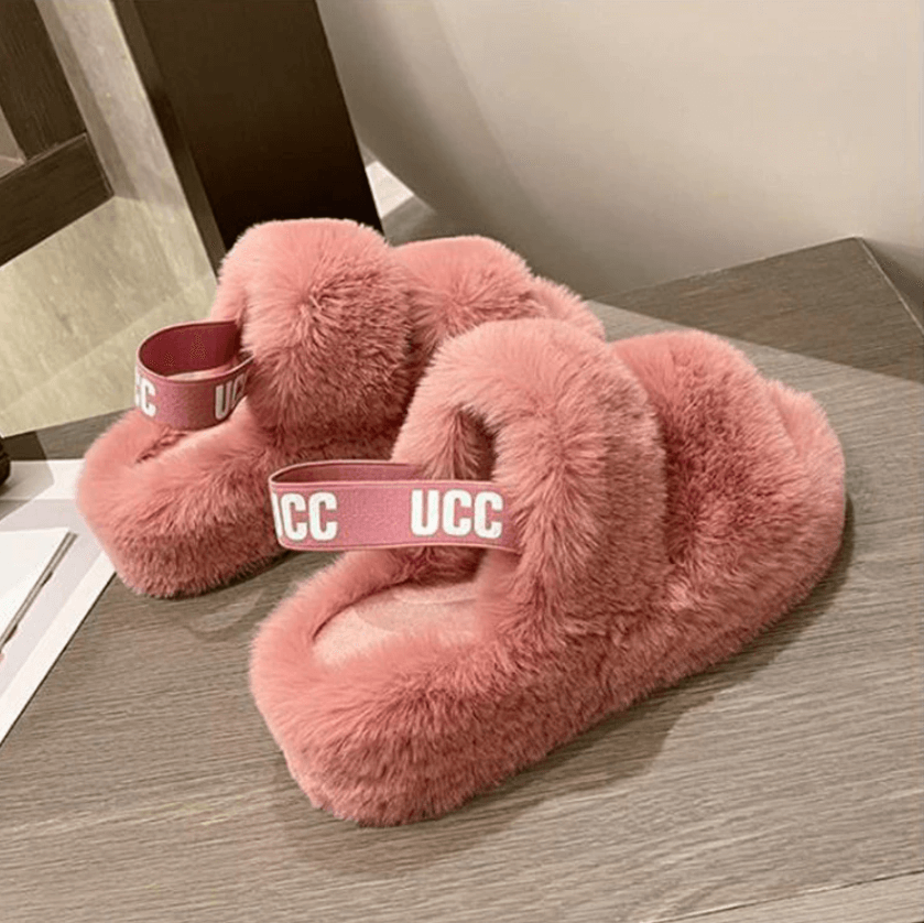 FurStep™ – Fluffy Pantoffels met Elastische Hakband