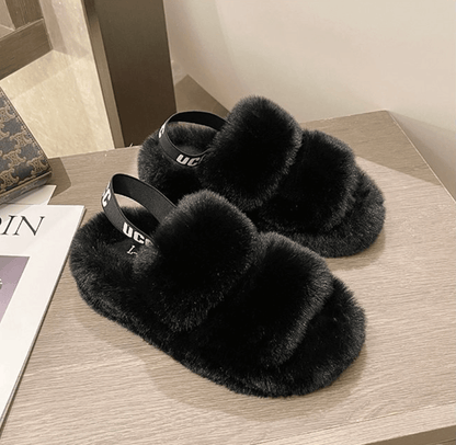 FurStep™ – Fluffy Pantoffels met Elastische Hakband