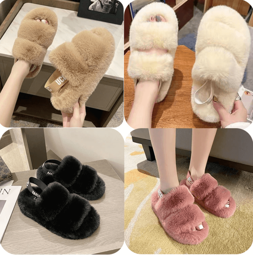 FurStep™ – Fluffy Pantoffels met Elastische Hakband
