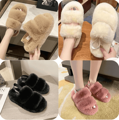 FurStep™ – Fluffy Pantoffels met Elastische Hakband