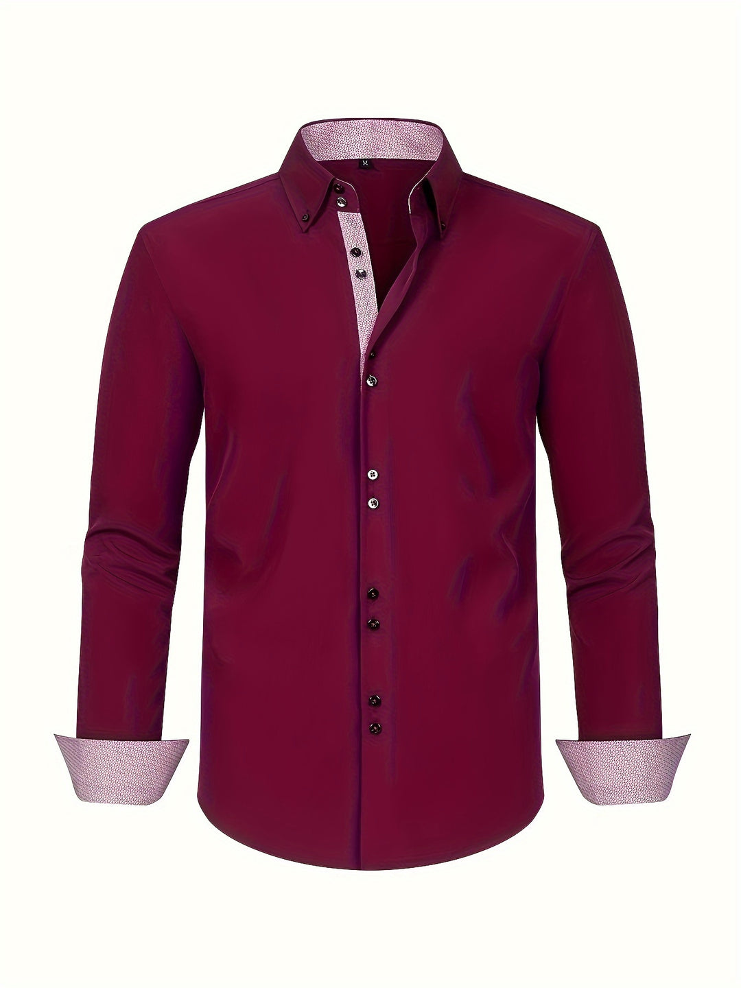 Eleganzo™ – Slim Fit Heren Overhemd met Contrasterende Details