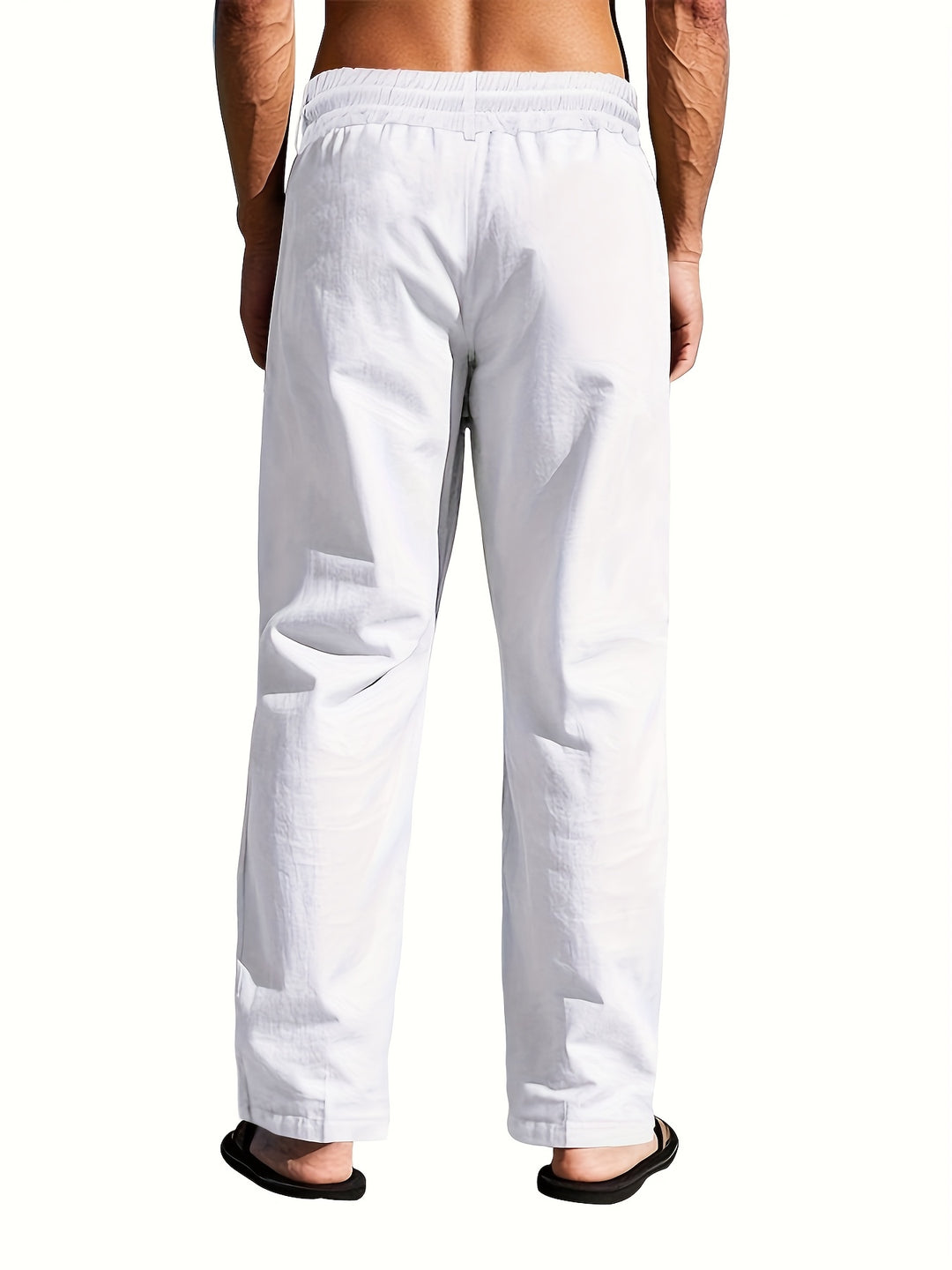 Luca – Heren Linnen Loungebroek met Knoopdetail