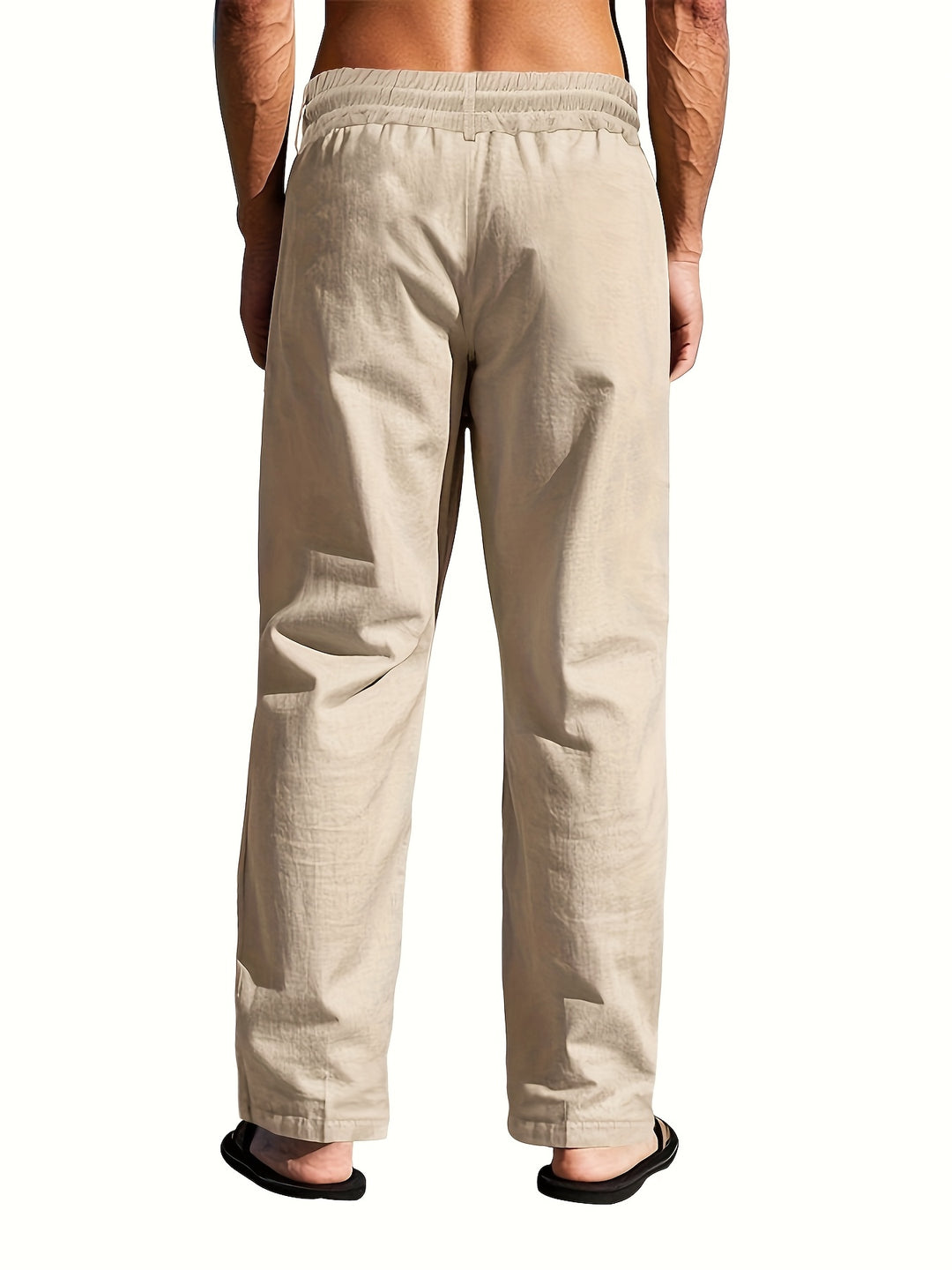 Luca – Heren Linnen Loungebroek met Knoopdetail