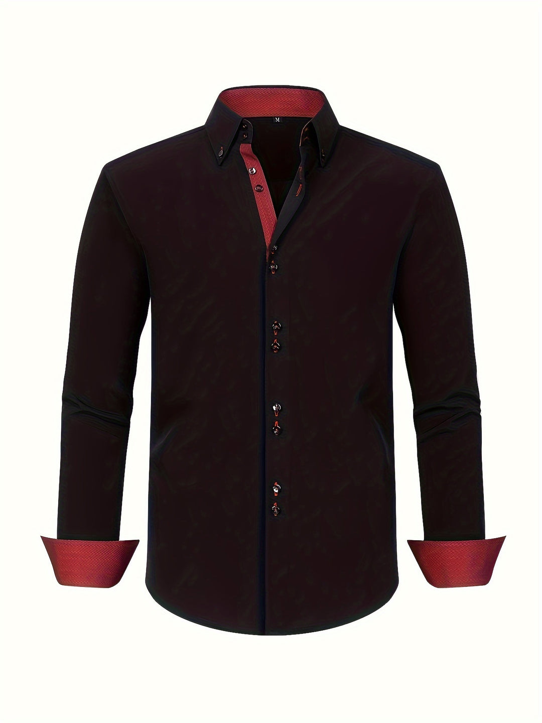Eleganzo™ – Slim Fit Heren Overhemd met Contrasterende Details