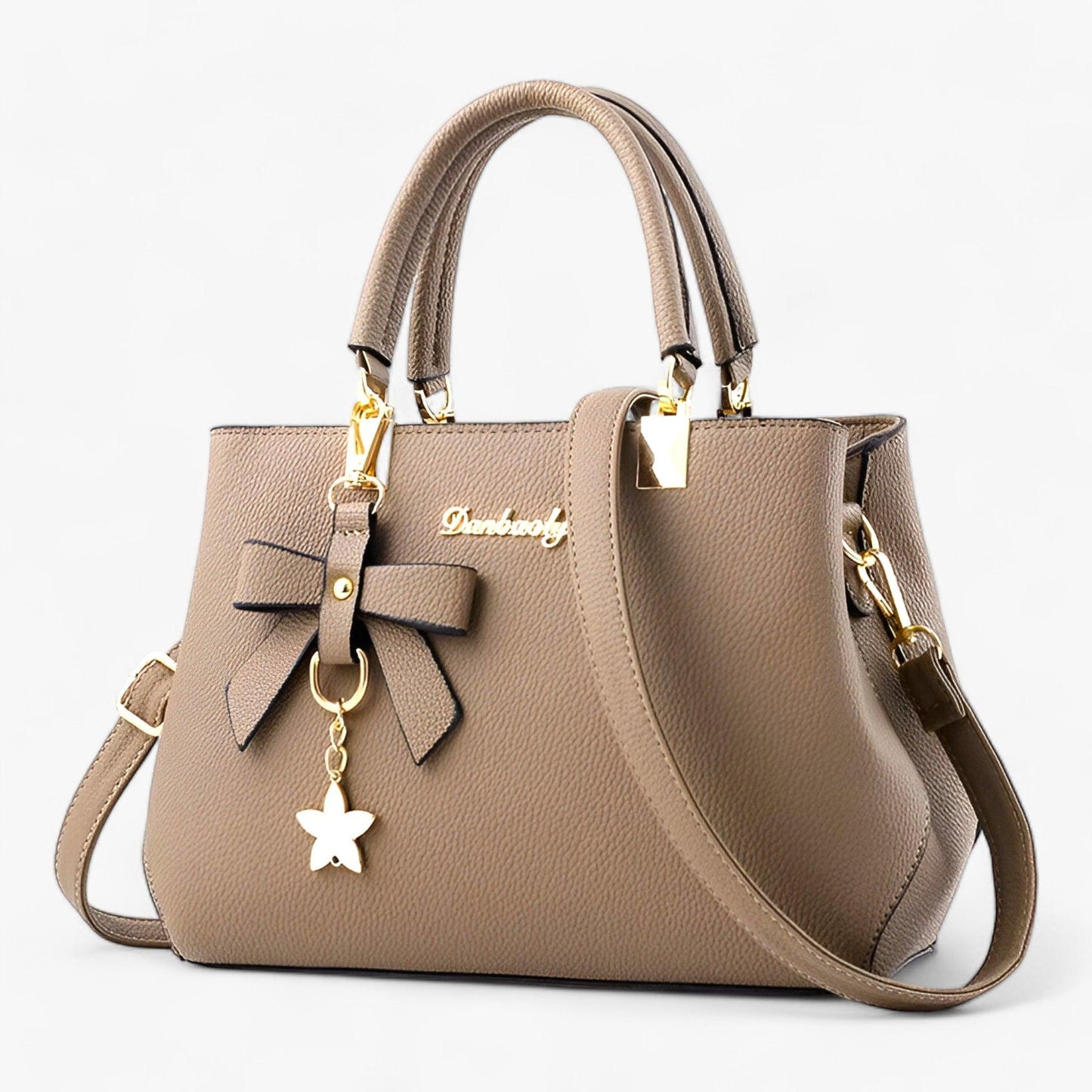 LuxeBella™ – Handtas met Strik en Gouden Accentens