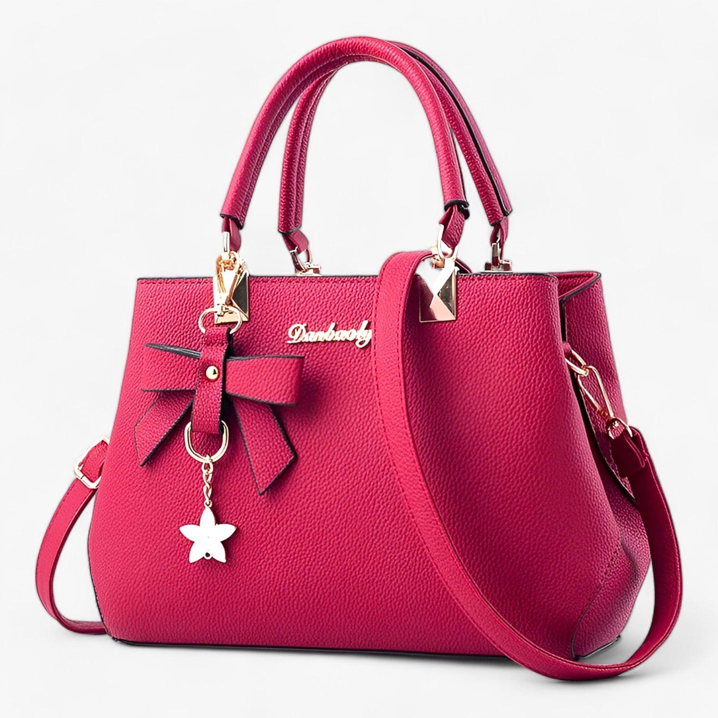 LuxeBella™ – Handtas met Strik en Gouden Accentens