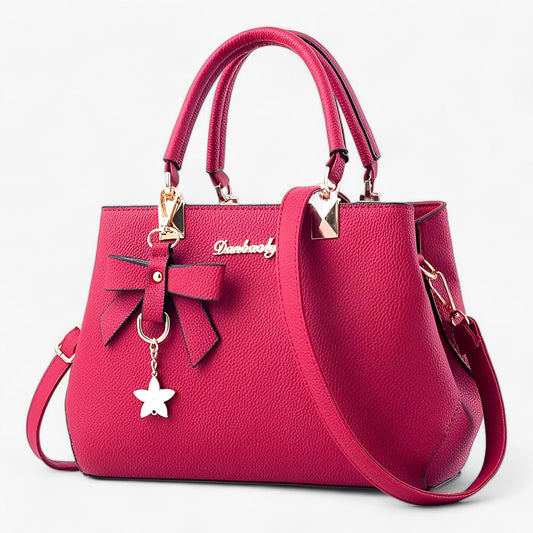 LuxeBella™ – Handtas met Strik en Gouden Accentens