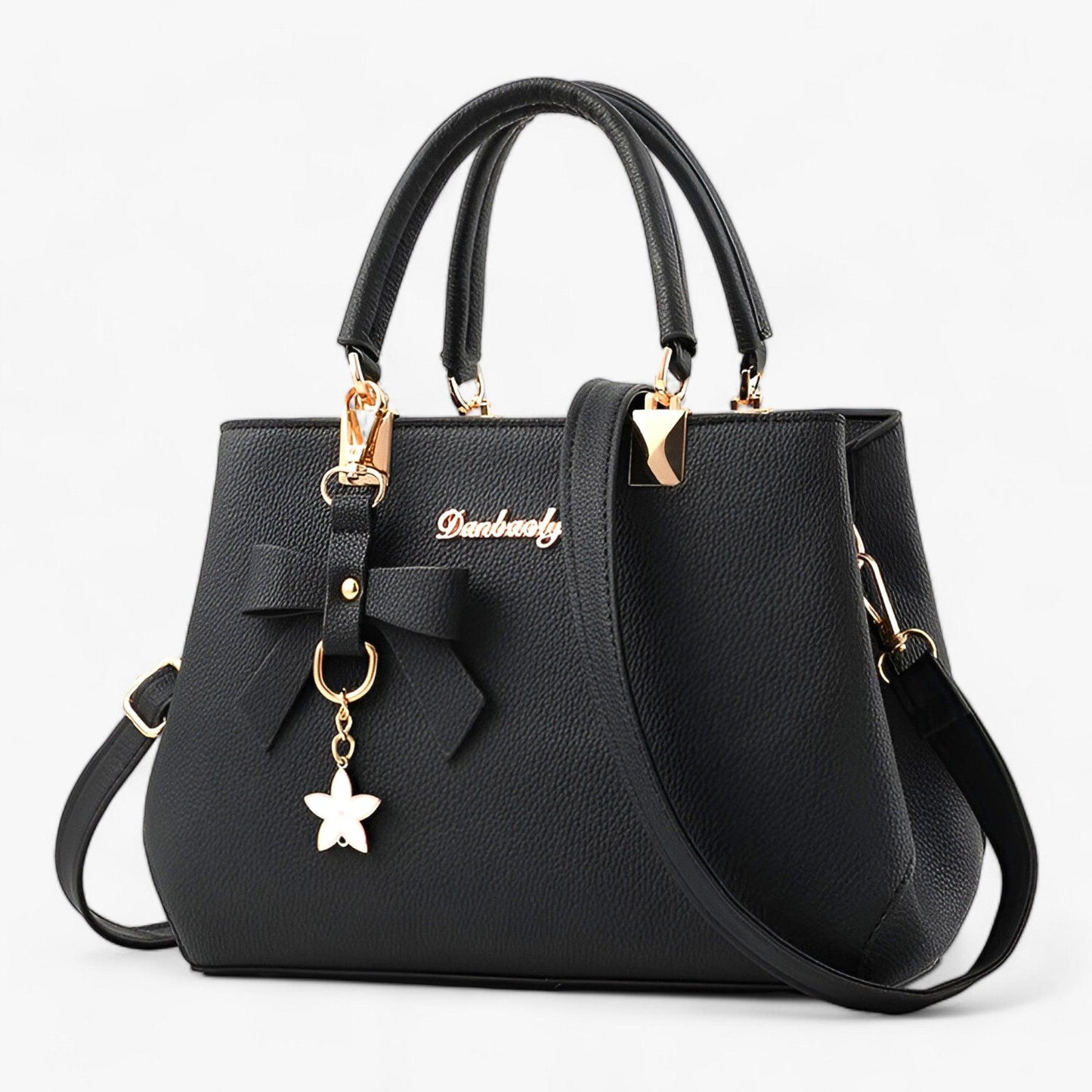 LuxeBella™ – Handtas met Strik en Gouden Accentens