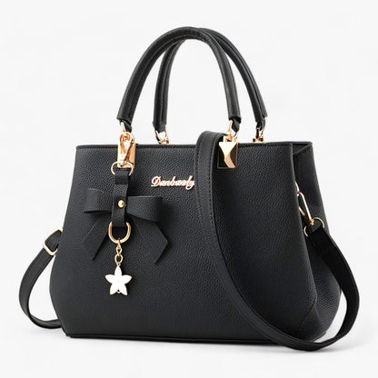 LuxeBella™ – Handtas met Strik en Gouden Accentens