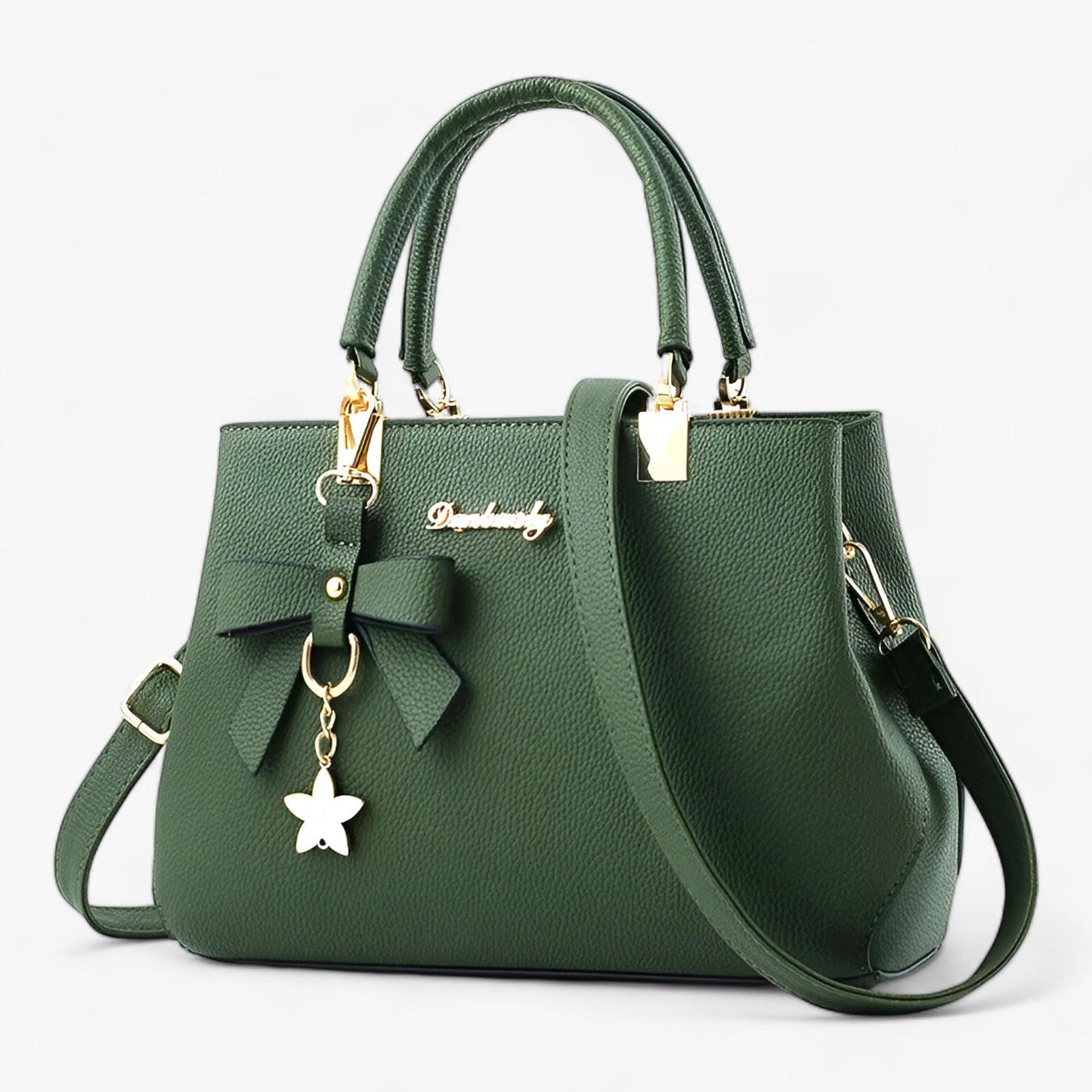 LuxeBella™ – Handtas met Strik en Gouden Accentens