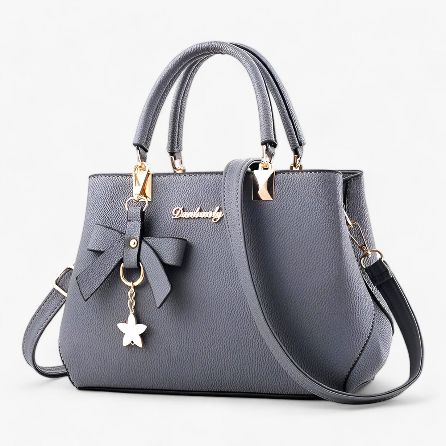 LuxeBella™ – Handtas met Strik en Gouden Accentens