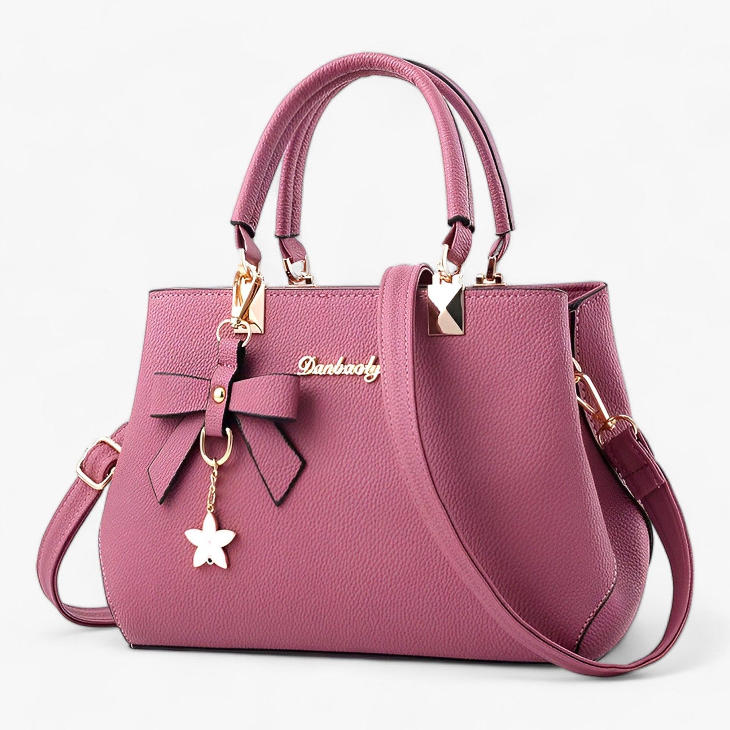 LuxeBella™ – Handtas met Strik en Gouden Accentens