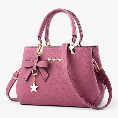 LuxeBella™ – Handtas met Strik en Gouden Accentens